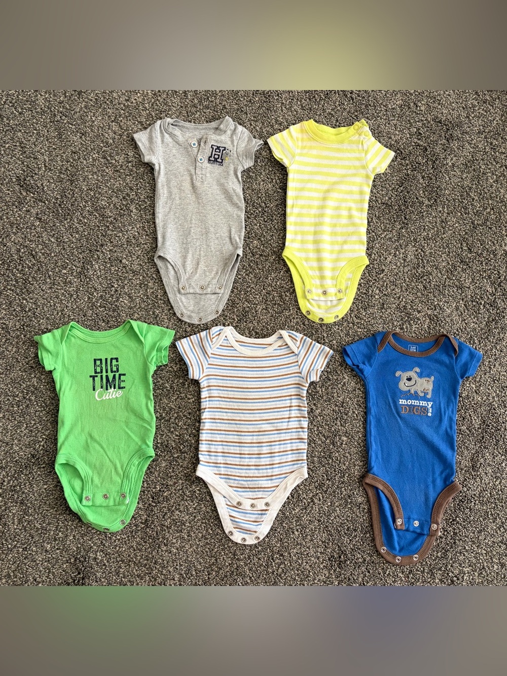 Newborn Boys Short Sleeve Bodysuits